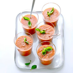Watermelon Gazpacho with Tomatoes and Lime