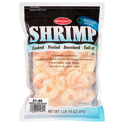 Wholey Shrimp Cooked P&D 31/40 Tail-Off 1lb