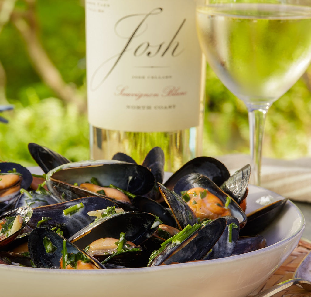 Steamed Mussels with Josh Sauvignon Blanc