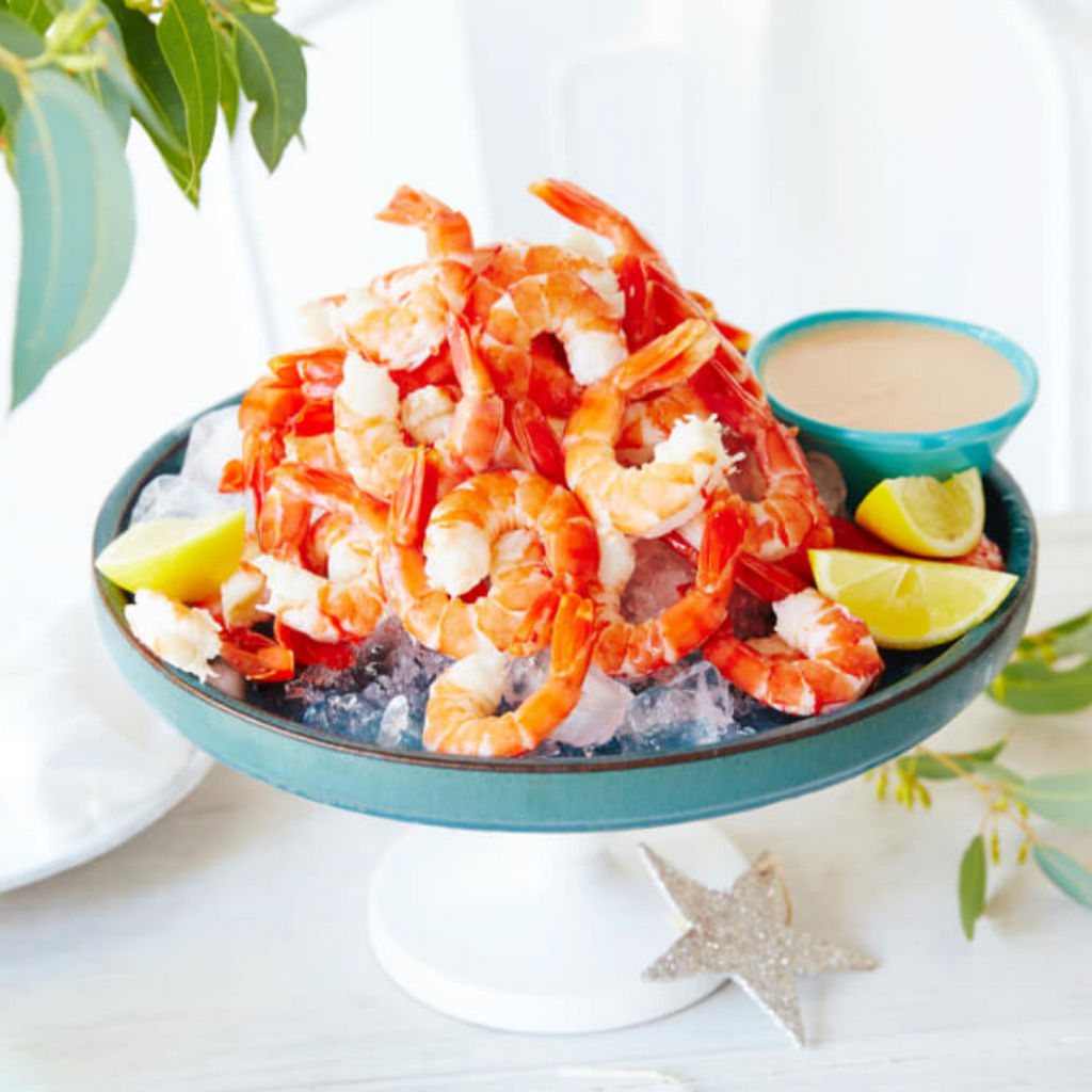 Fresh Prawns With a Cocktail Sauce Dipping
