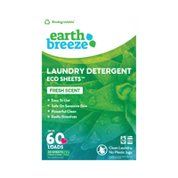 Earth Breeze Laundry Detergent Sheets Fresh Scent 60 loads