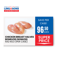 Chicken Breast Halves Boneless Skinless 6x2Kilo