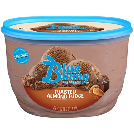 Blue Bunny Ice Cream Toasted Almond Fudge 48oz