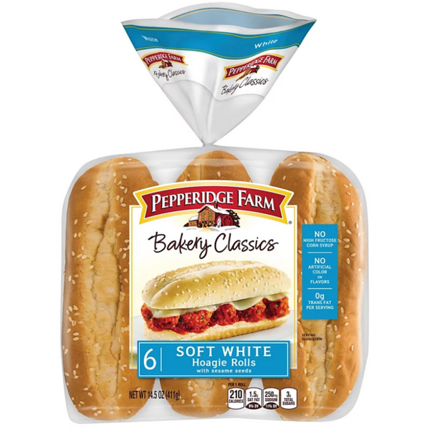 Pepperidge Farm 6 Soft White Hoagie Roll 14.5oz