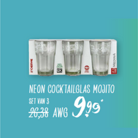 Neon Cocktailglass Mojito Set of 3