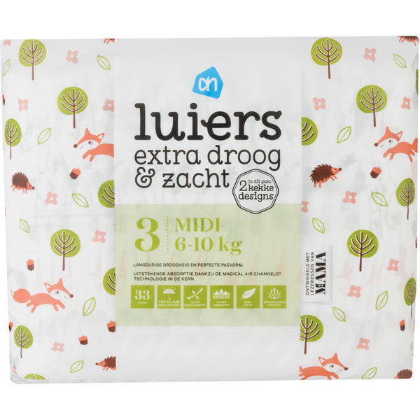 AH Luiers Extra Droog & Zacht Luiers 3 (33 ct)