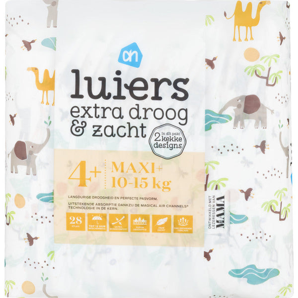 AH Luiers Extra Droog & Zacht Luiers 4+ (28ct)