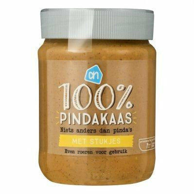 AH 100% Pindakaas met Stukjes Pinda 350 gr