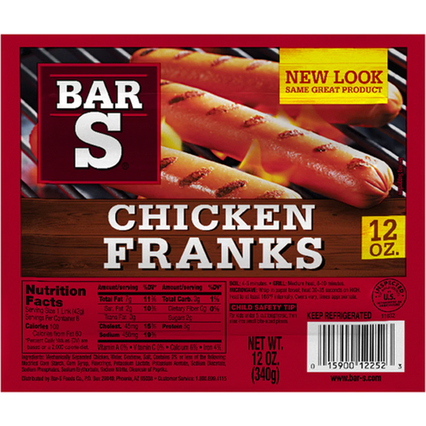 Bar S Chicken Franks 12oz