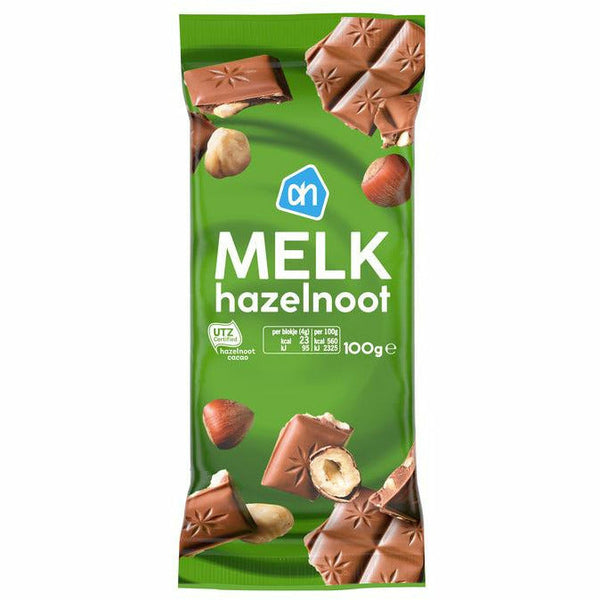 AH Chocolade Melk Hazelnoot 100 gr