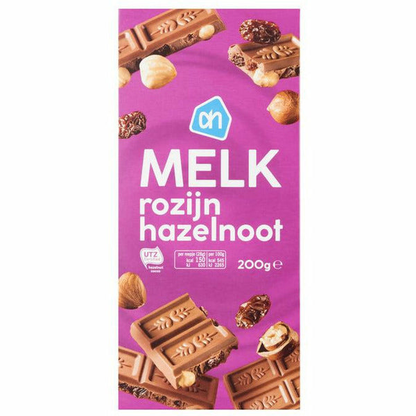 AH Chocolade Melk-Noot-Rozijn 200 gr