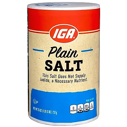 IGA Plain Salt 26 oz