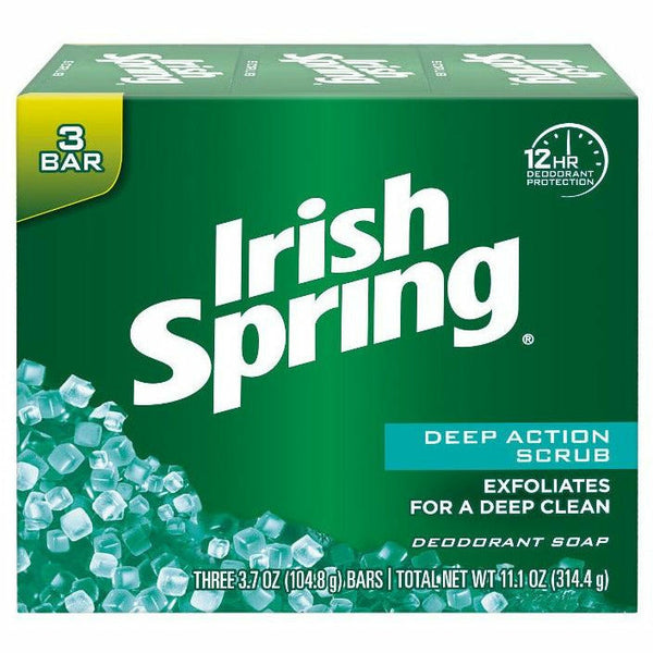 Irish Spring Deep Action Scrub 3 bars - 4 oz